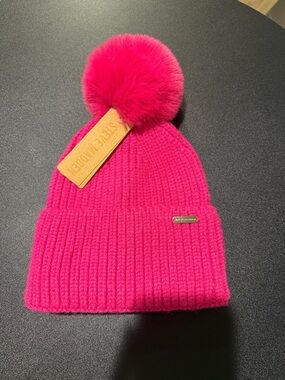 Stylish Kids Pom Pom Beanie Hat - Hot Pink